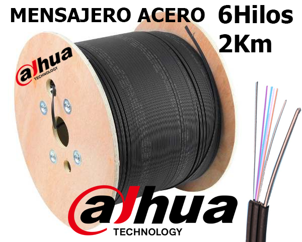 CABLE FIBRA OPTICA DROP PLANO 6 HILOS 2KM DAHUA 